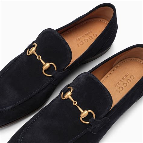 gucci blue suede soccer loafers